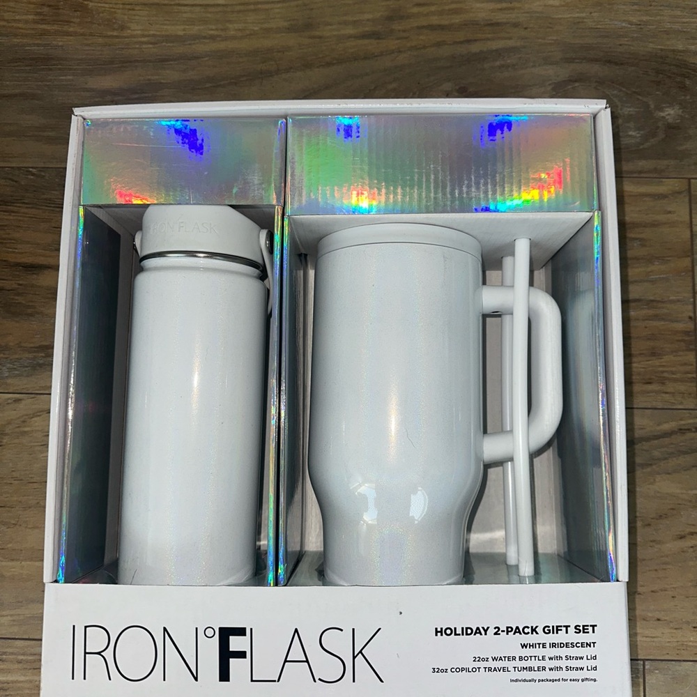 Iron Flask White Iridescent Tumbler Set